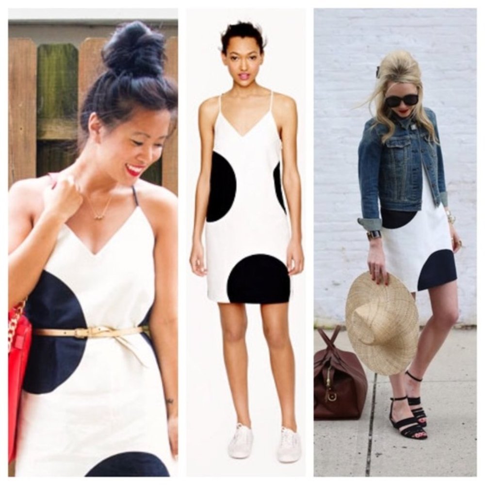 J Crew Linen Carrie Dot Linen Black White Dress